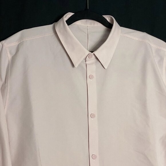 Lululemon Athletica Mens Pink Long Sleeve Casual Dress Button Up Shirt Size XL - Picture 1 of 5